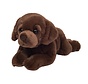 Knuffel Hond Labrador Chocobruin Liggend 32cm