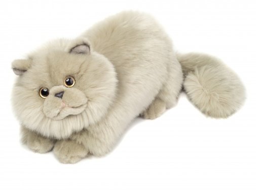 Hermann Teddy Stuffed Animal Persian Cat Lying 24cm