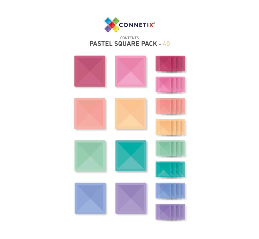 Magnetische Tegels Pastel Square 40 pcs