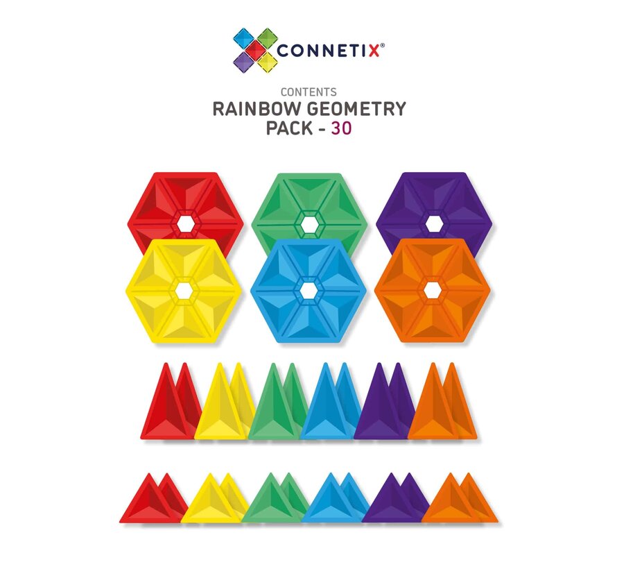 Magnetische Tegels Rainbow Geometry 30 pcs