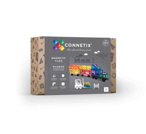 Connetix Magnetic Tiles Rainbow Transport 50 pcs