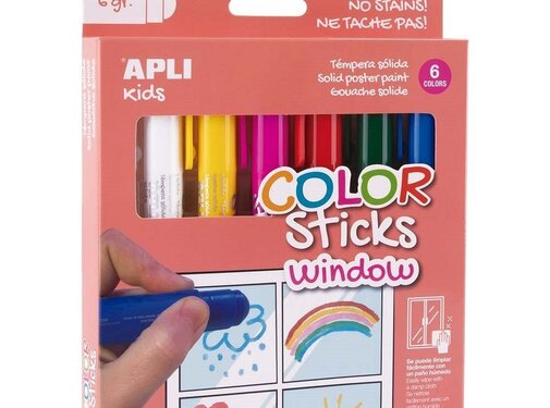 APLI Color Stick voor Raam 6 Kleuren