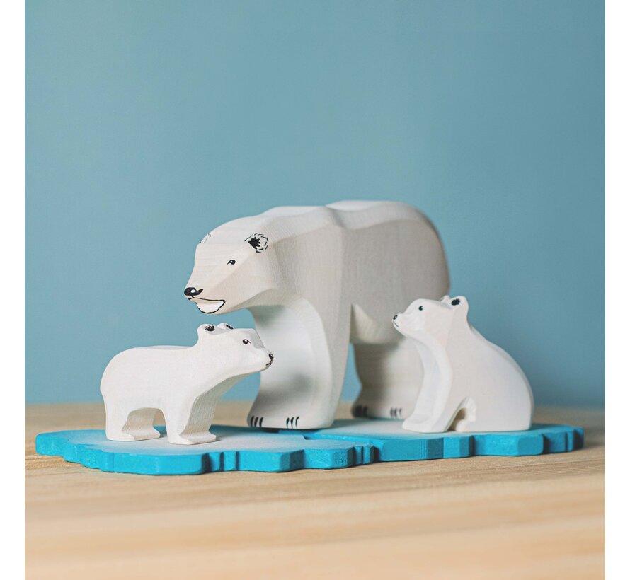 Polar Bears on Ice Floe Set 4-pcs