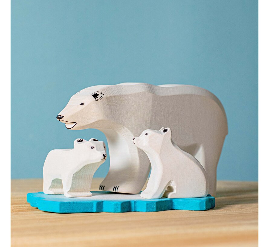 Polar Bears on Ice Floe Set 4-pcs