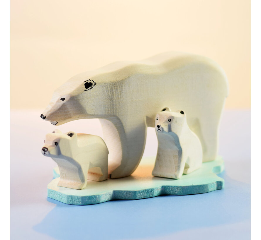 Polar Bears on Ice Floe Set 4-pcs