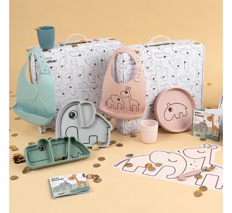 Kinderservies Stick&Stay Cadeauset Blue mix