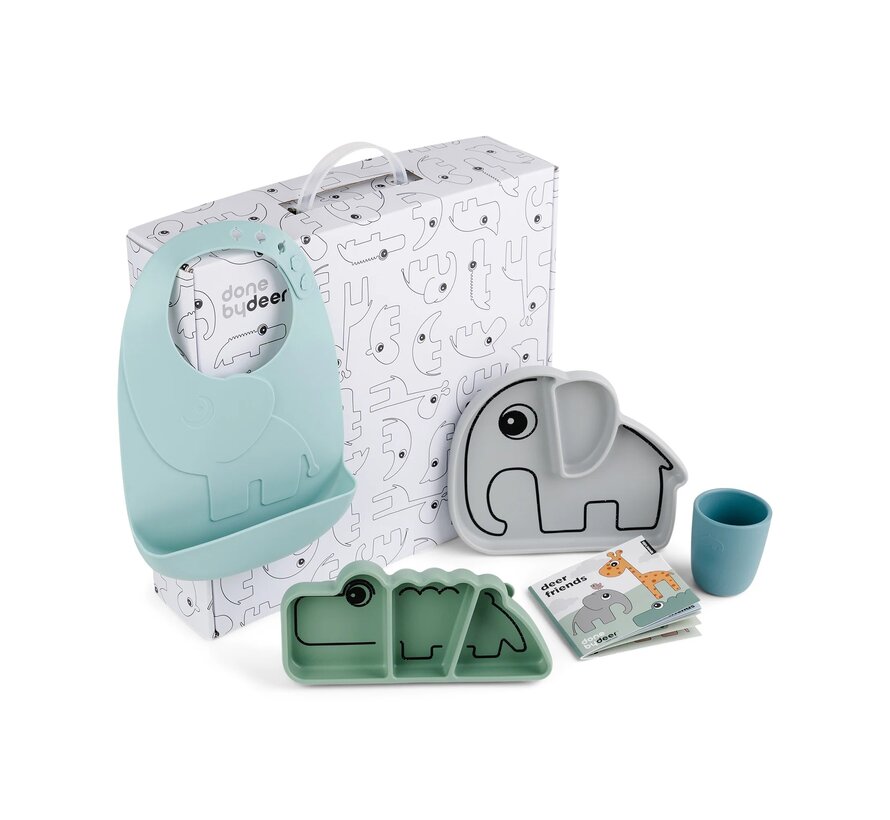 Kinderservies Stick&Stay Cadeauset Blue mix