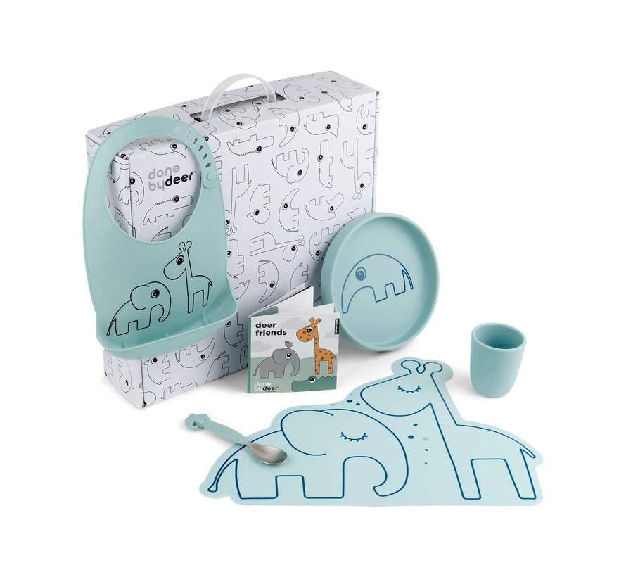 Kinderservies Cadeauset Siliconen Blue