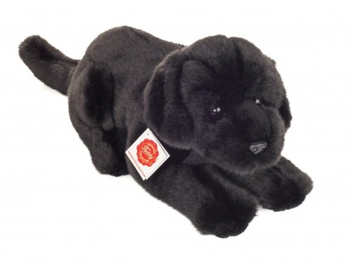 Hermann Teddy Knuffel Hond Labrador Zwart Liggend 30cm