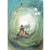 Postkaart Girl with Deer