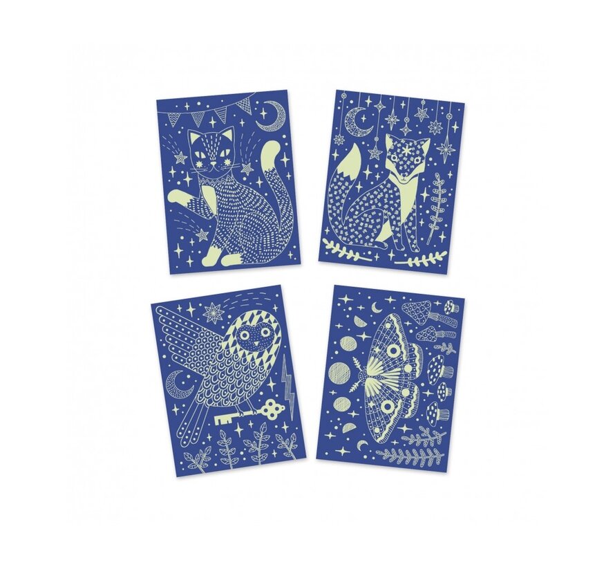 GLOW IN THE DARK SCRATCHCARDS - At night - FSC Mix (Packaging)