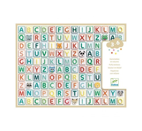 Djeco PUFFY STICKERS - Gommette alphabet - FSC Mix(Packaging)