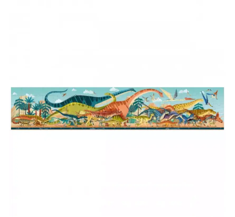 Puzzel Panorama Dino in Opbergkoffer 100pcs