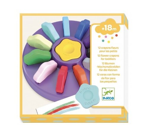 Djeco 12 Flower Crayons For Toddlers