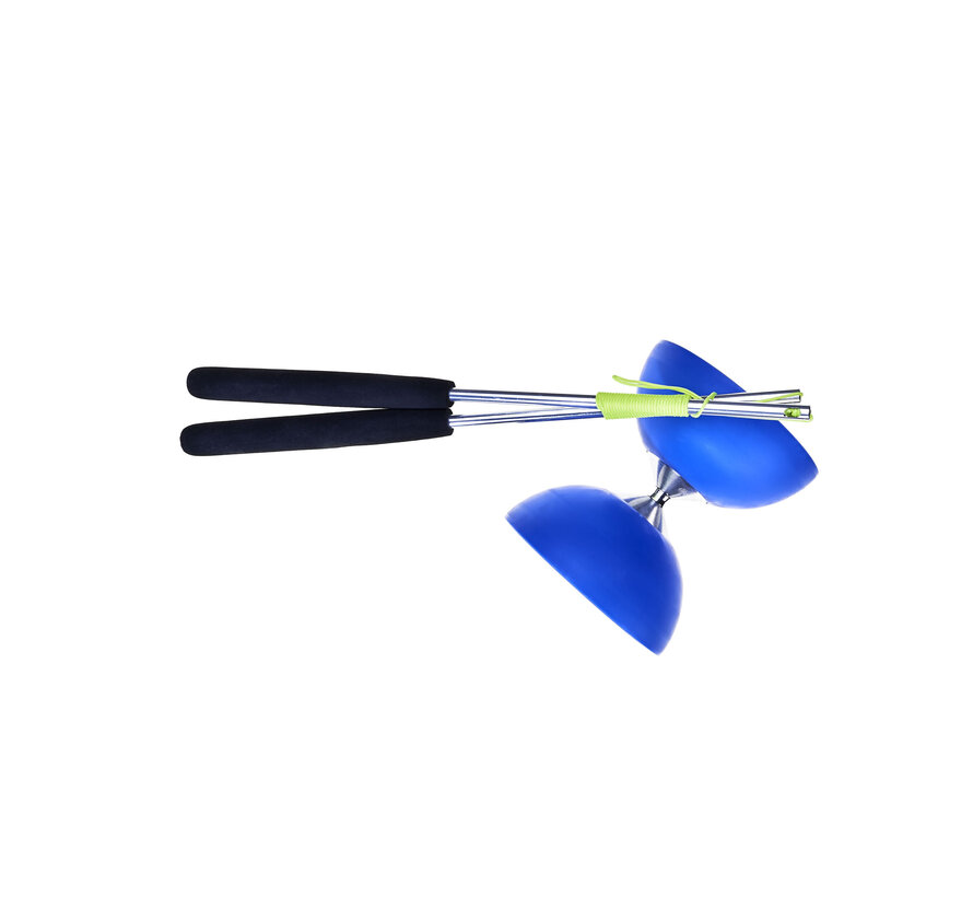 Acrobat - Set 105 Rubber diabolo - Blue + aluminum hand sticks