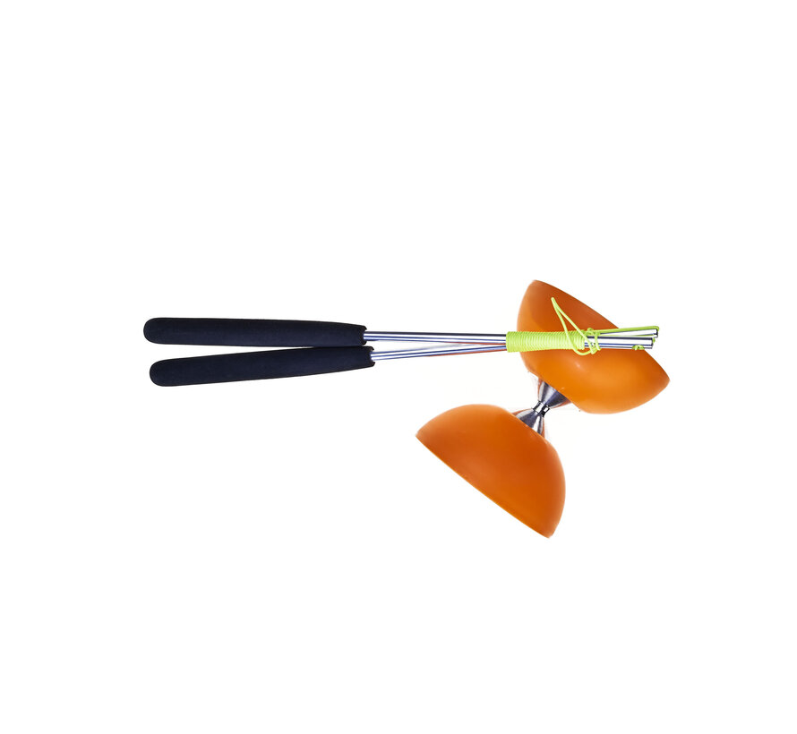 Acrobat - Set 105 Rubber diabolo - Orange + aluminum hand sticks
