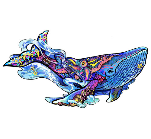 Eureka Regenboog Houten Puzzel Blue Whale