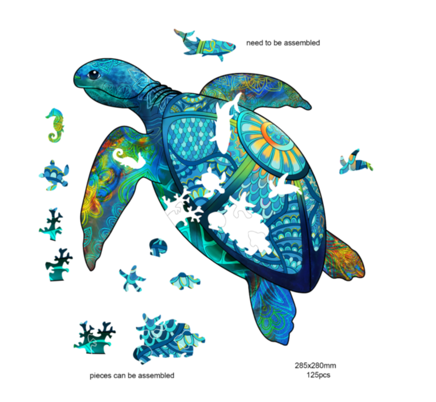 RainboWooden Puzzle - Sea turtle
