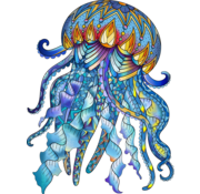 Eureka Regenboog Houten Puzzel Jellyfish