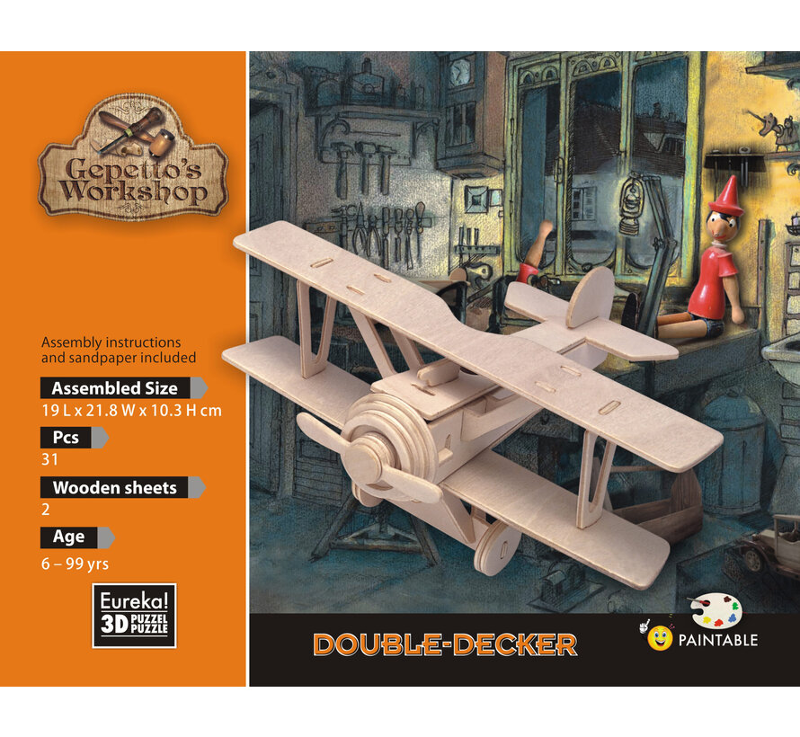 3D Wood Model Gepetto's Double-decker
