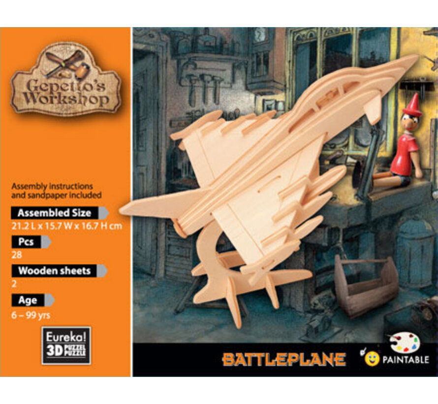 3D Wood Model Gepetto's Battleplane