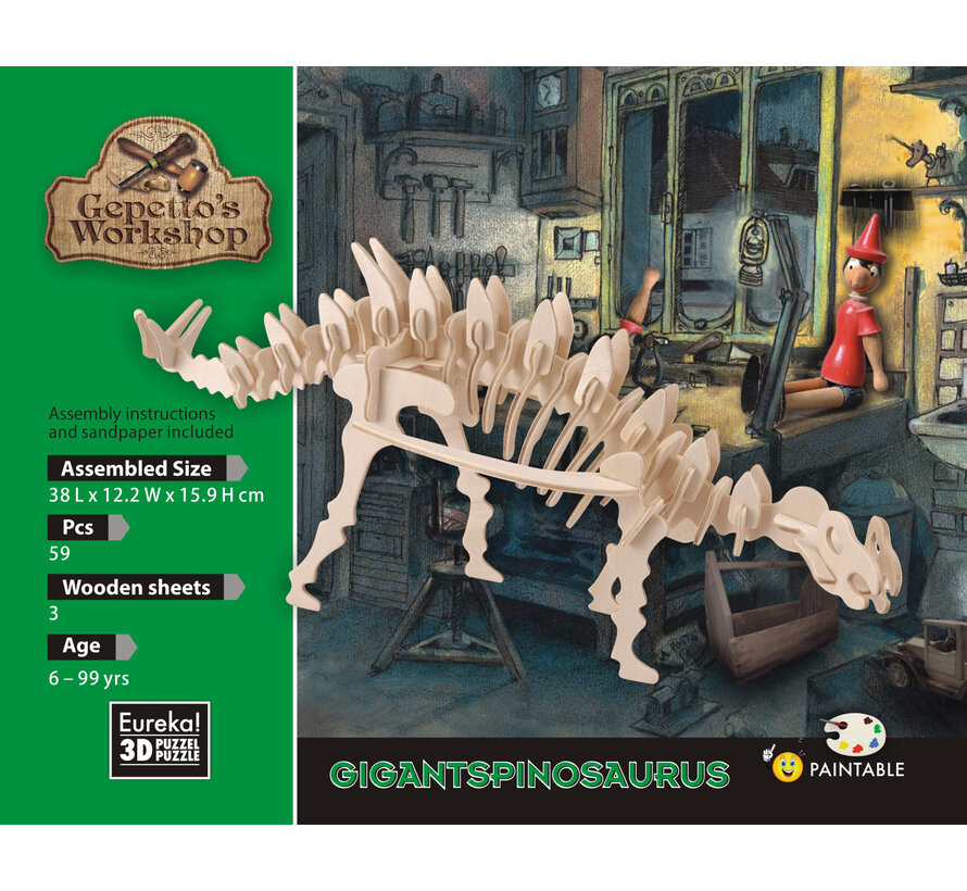 3D Hout Model Gepetto´s Gigantspinosaurus