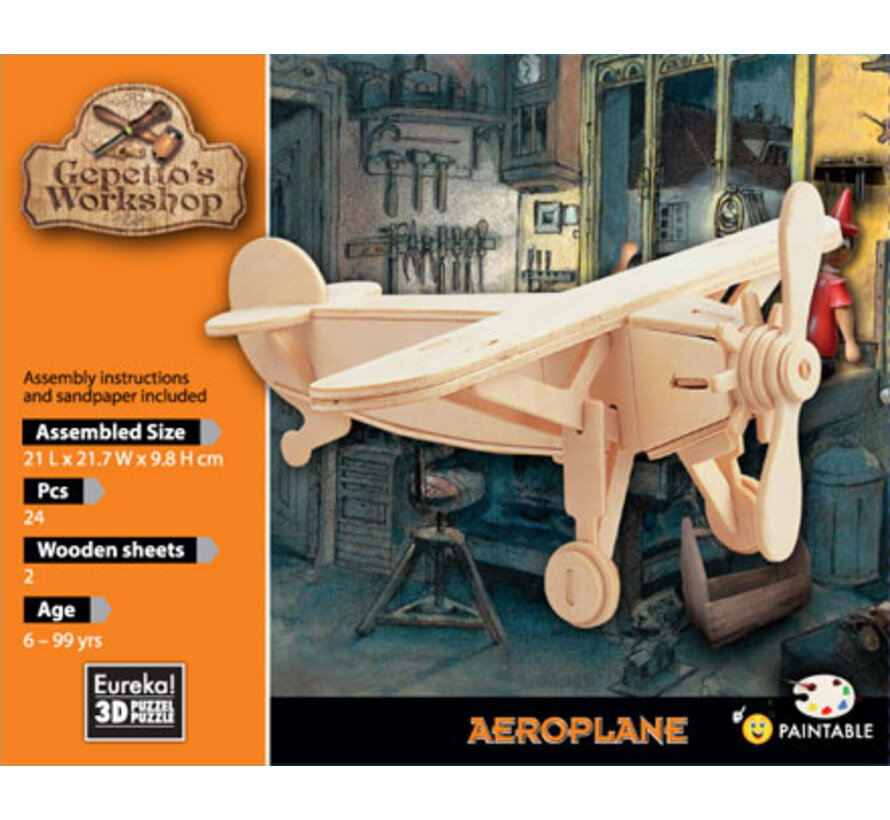 3D Wood Model Gepetto´s Aeroplane