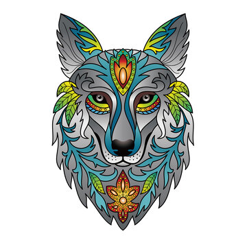 Eureka Regenboog Houten Puzzel Wolf