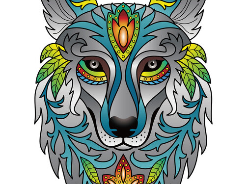 Eureka Regenboog Houten Puzzel Wolf