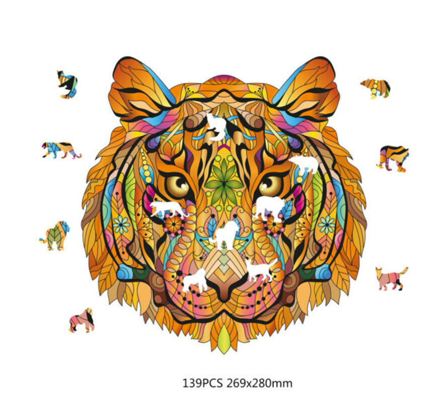 Rainbow Wooden Puzzle Tiger