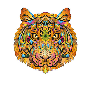 Eureka Rainbow Wooden Puzzle Tiger