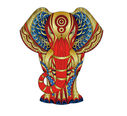 Eureka Rainbow Wooden Puzzle Elephant