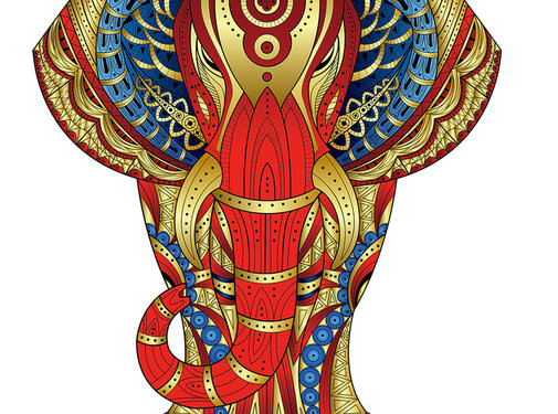 Eureka Regenboog Houten Puzzel Olifant