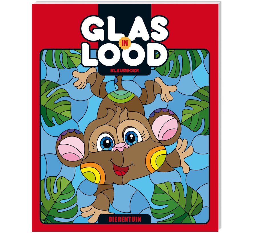 Glas in lood kleurboek Dierentuin