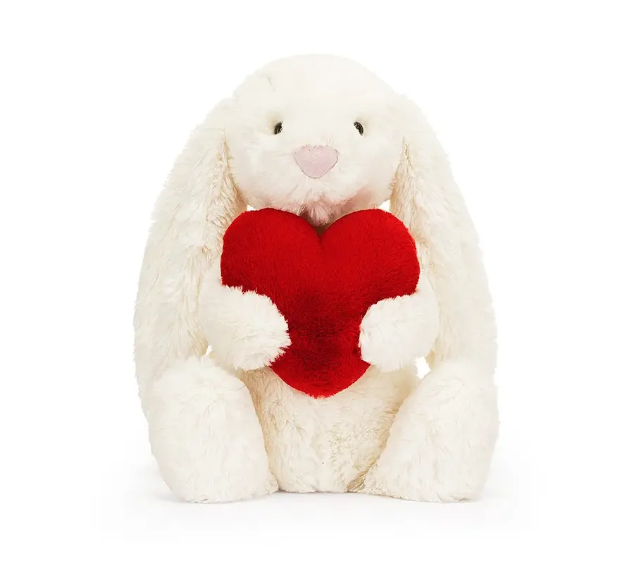 Bashful Red Love Heart Bunny Original