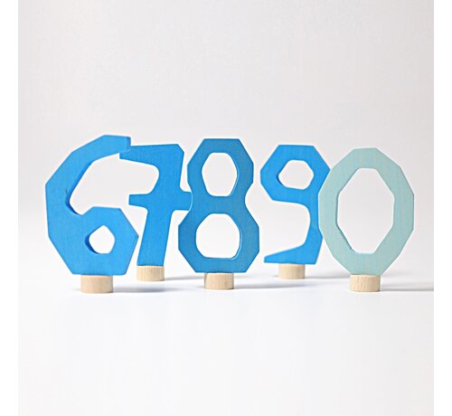 Grimm's Blue Decorative Numbers 6-9 and 0