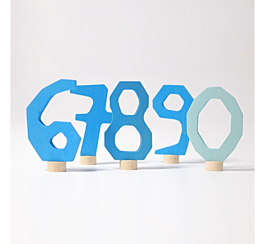 Blue Decorative Numbers 6-9 and 0