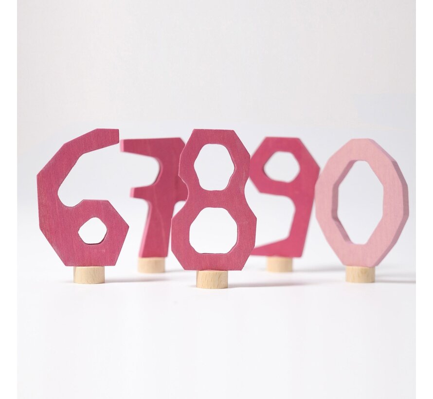 Pink Decorative Numbers 6-9 and 0