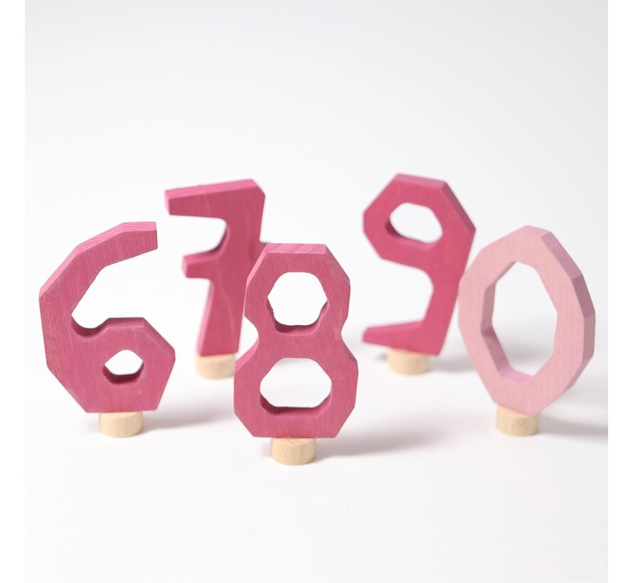 Pink Decorative Numbers 6-9 and 0