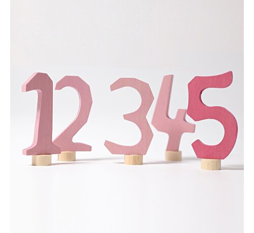 Grimm's Pink Decorative Numbers 1-5