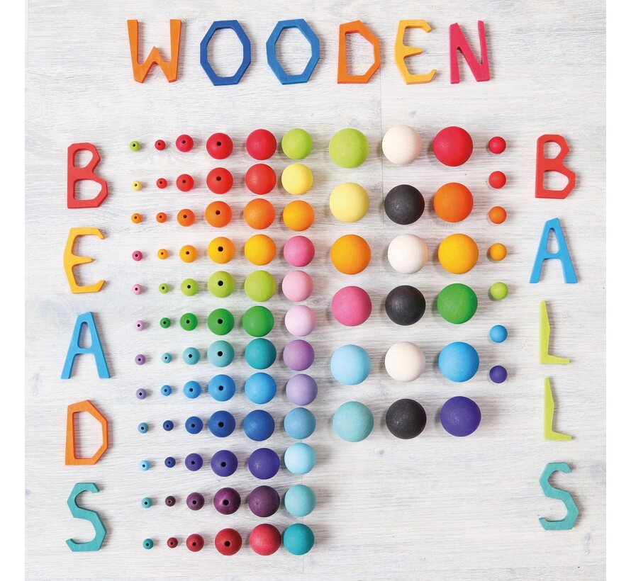 120 Small Pastel Wooden Beads