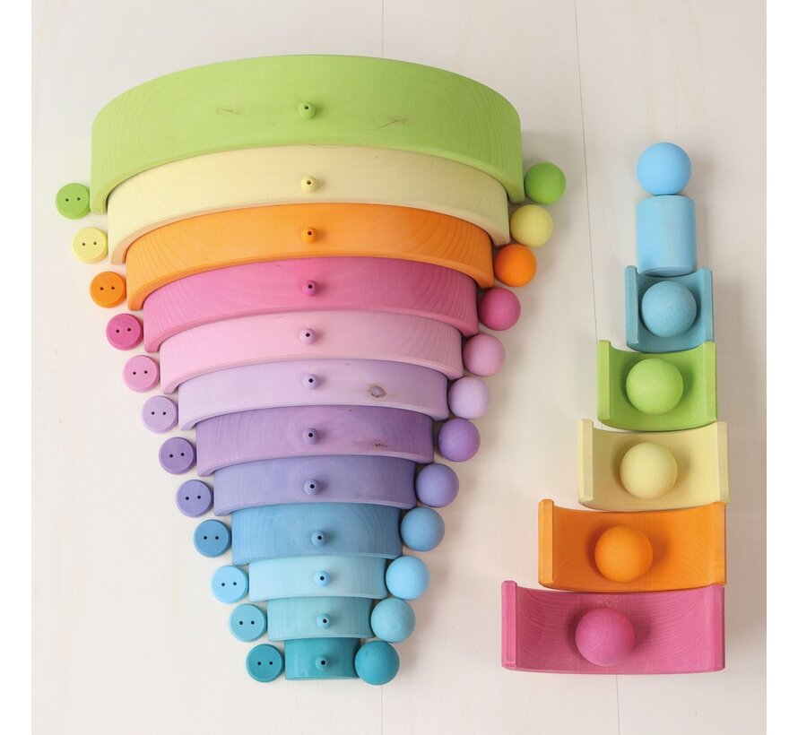 Houten Pastel Kralen set 120-delig 10259