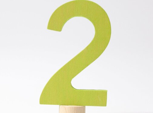 Grimm's Houten Cijfer 2 Decoratief 04602