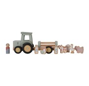 Little Dutch Tractor met Aanhanger Little Farm Hout