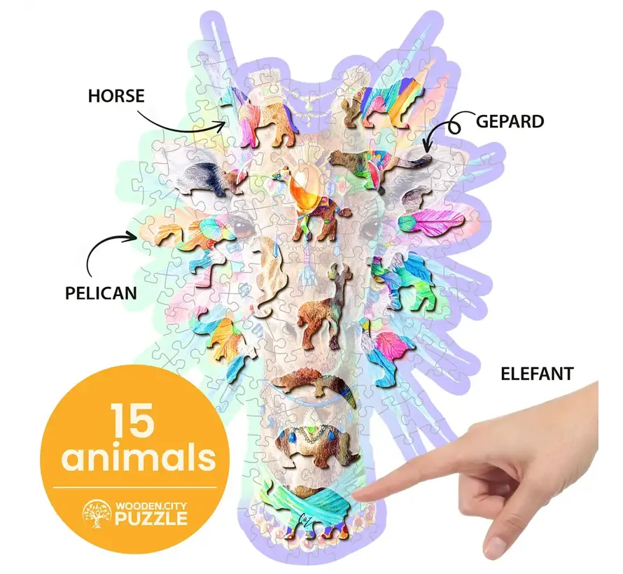 Puzzel Hout Natty Giraffe 150pcs