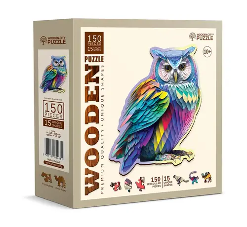 Wooden City Puzzel Hout Trendy Owl 150pcs