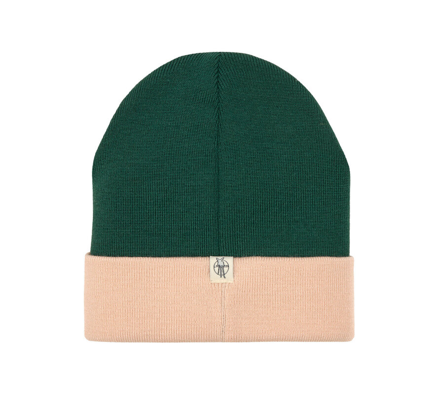 Merino Beanie Little Gang Smile Green/Rose