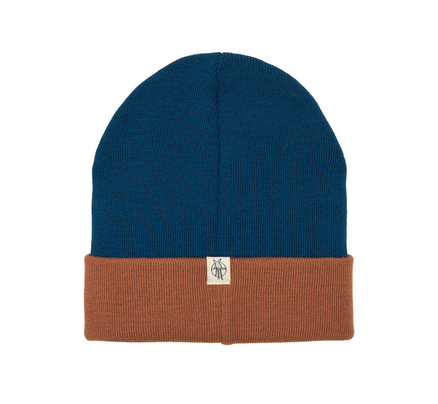 Merino Beanie Little Gang Run Brown Blue