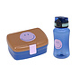 Lunchbox en Drinkbeker Caramel Blauw