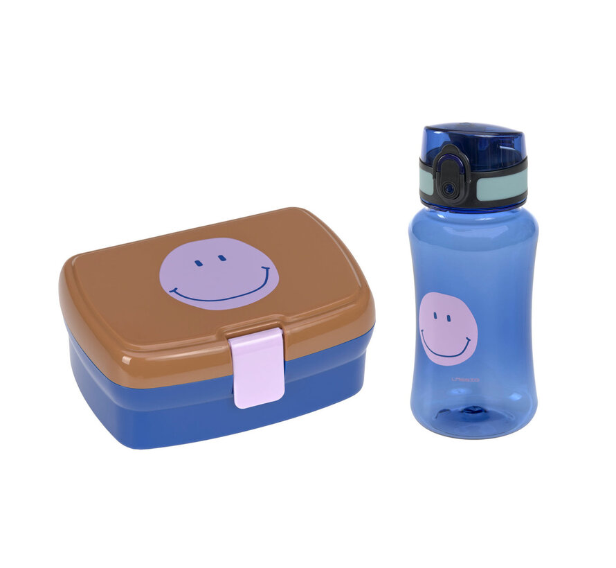 Lunchbox + Drinking Bottle Caramel Blue